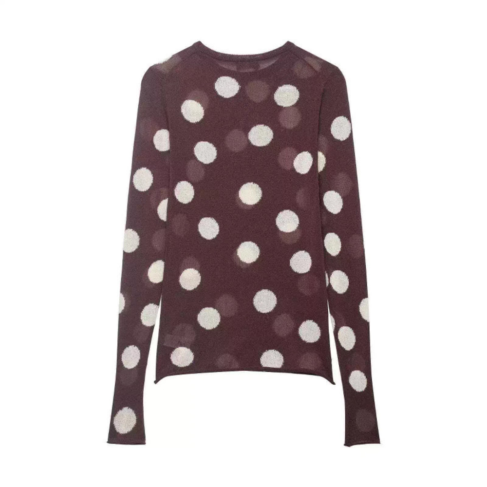 ZARA Fall Stylish Versatile Polka Dot Knit Top
